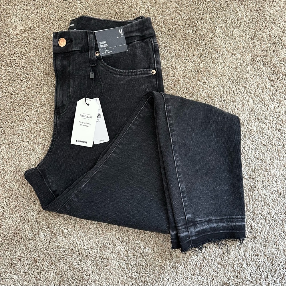 Express Skinny Mid Rise Flexx Jeans Medium Regular 6/8/10